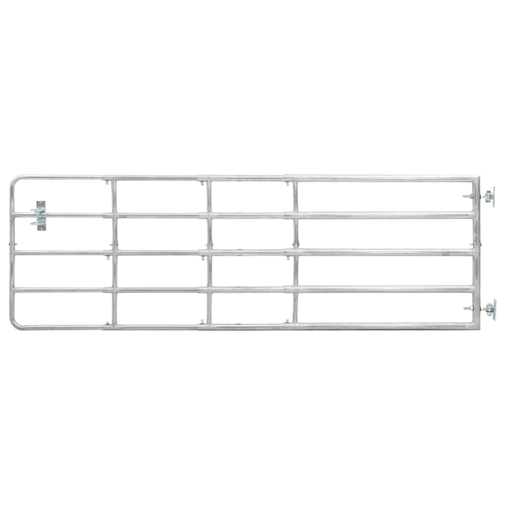 145987 vidaXL 5 Bar Field Gate Steel (150-400)x90 cm Silver