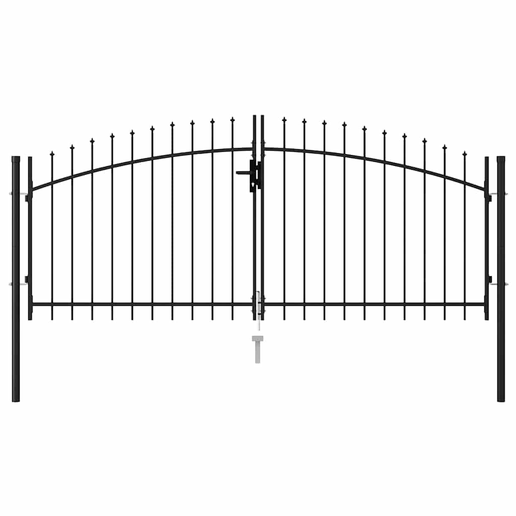 Fence Gate Woerden Double Door with Spike Top 299.5x174.5 cm