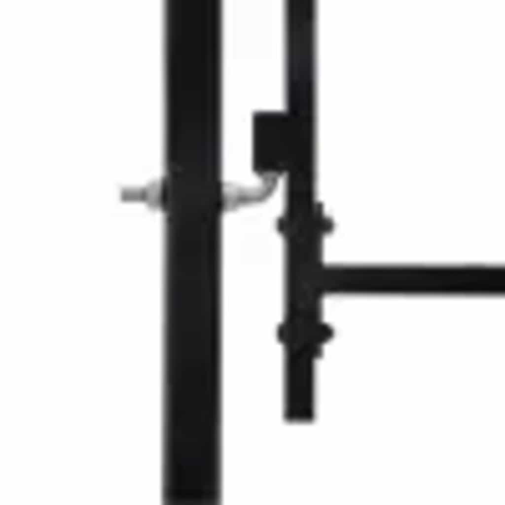 Fence Gate Double Door with Spike Top Steel 299.5x199.5 cm Black