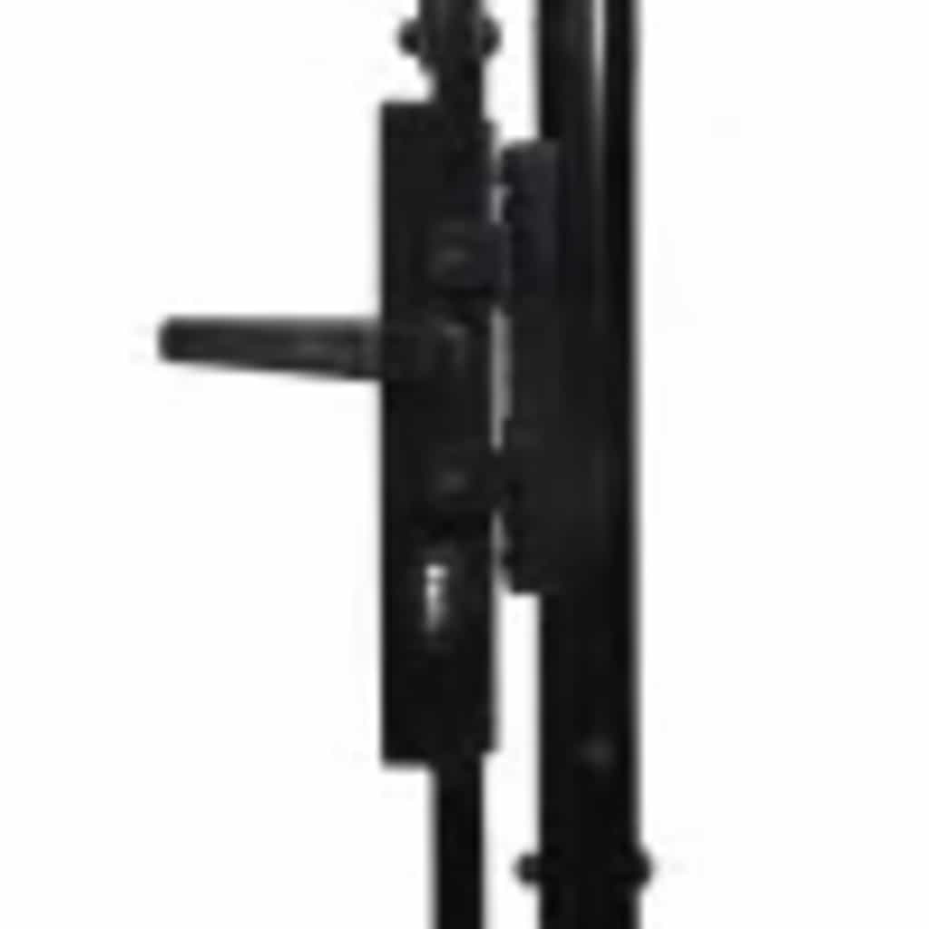 Fence Gate Double Door with Spike Top Steel 299.5x199.5 cm Black