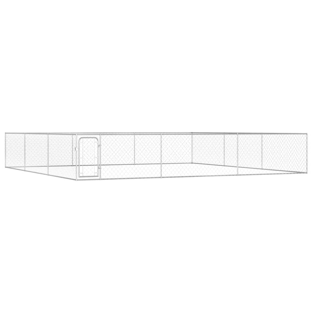 170821 vidaXL Outdoor Dog Kennel Galvanised Steel 6x6x1 m