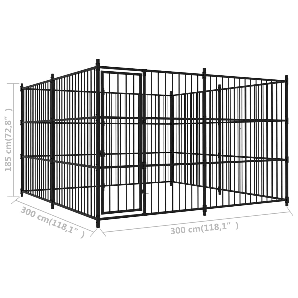 vidaXL Outdoor Dog Kennel 300x300x185 cm