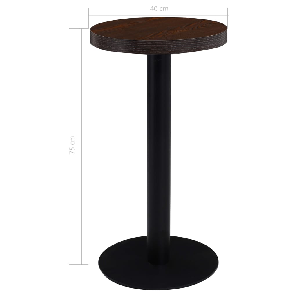 vidaXL Bistro Table Dark Brown 40 cm MDF