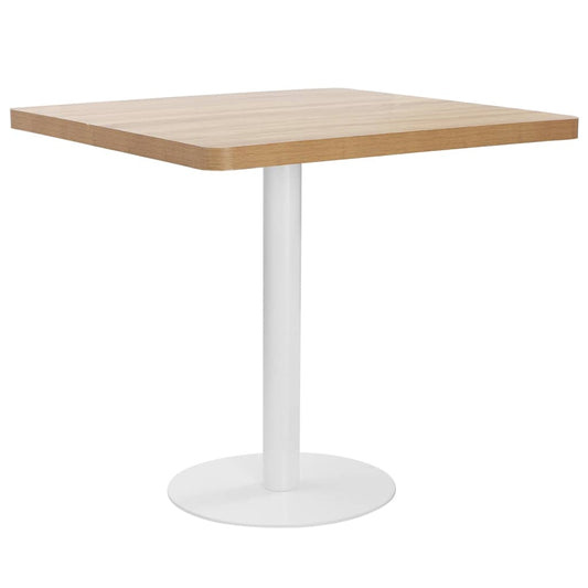 vidaXL Bistro Table Light Brown 80X80 cm MDF