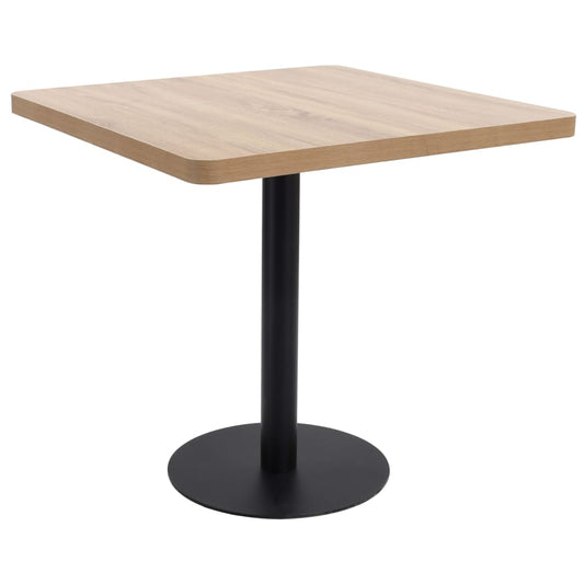 Bistro Table | Light brown and black | MDF, steel | 80x80 cm