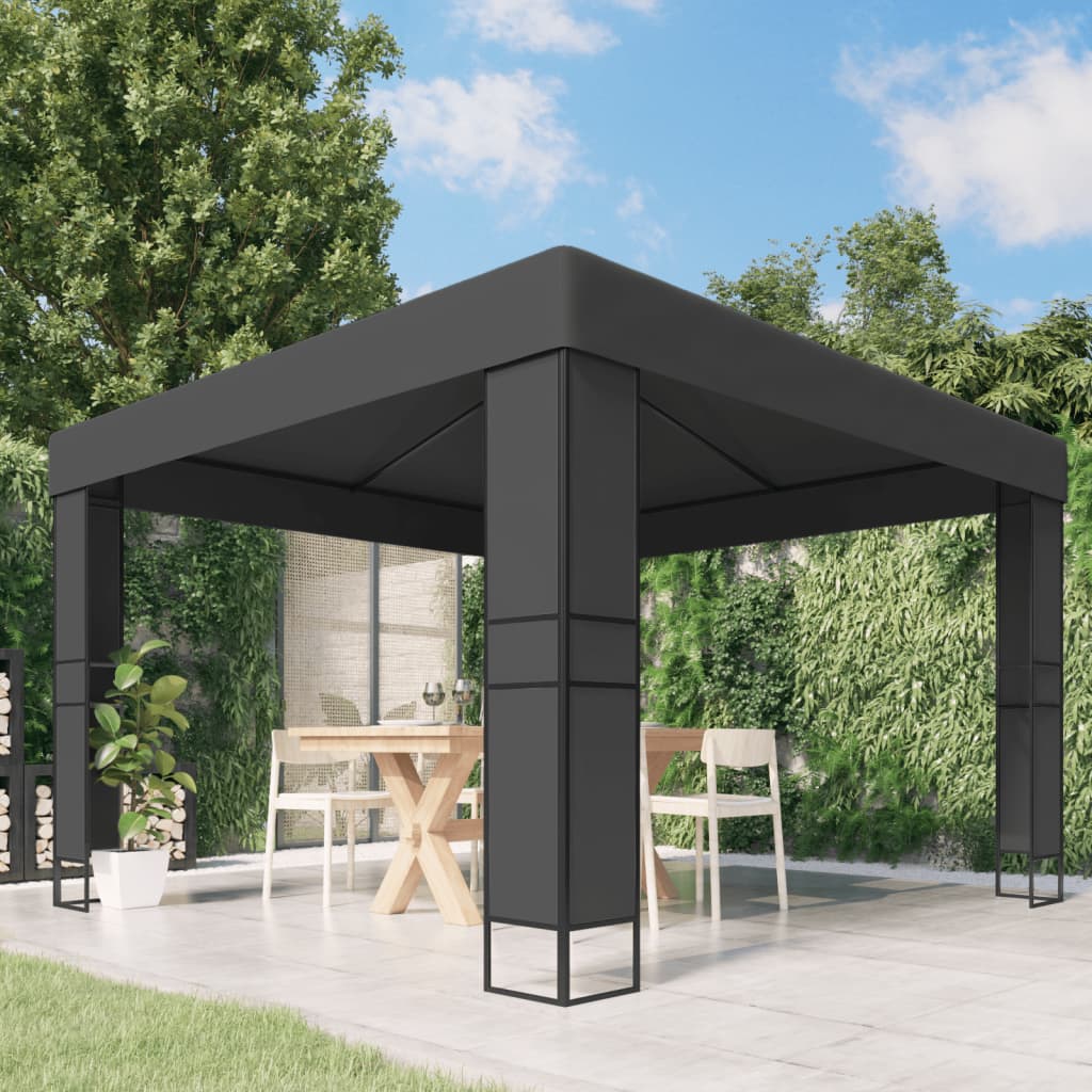 Tuinpaviljoen met Dubbel Dak 3x3 m Antraciet