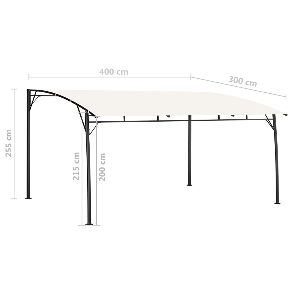 vidaXL Garden Sunshade Awning 4x3x2.55 m Cream