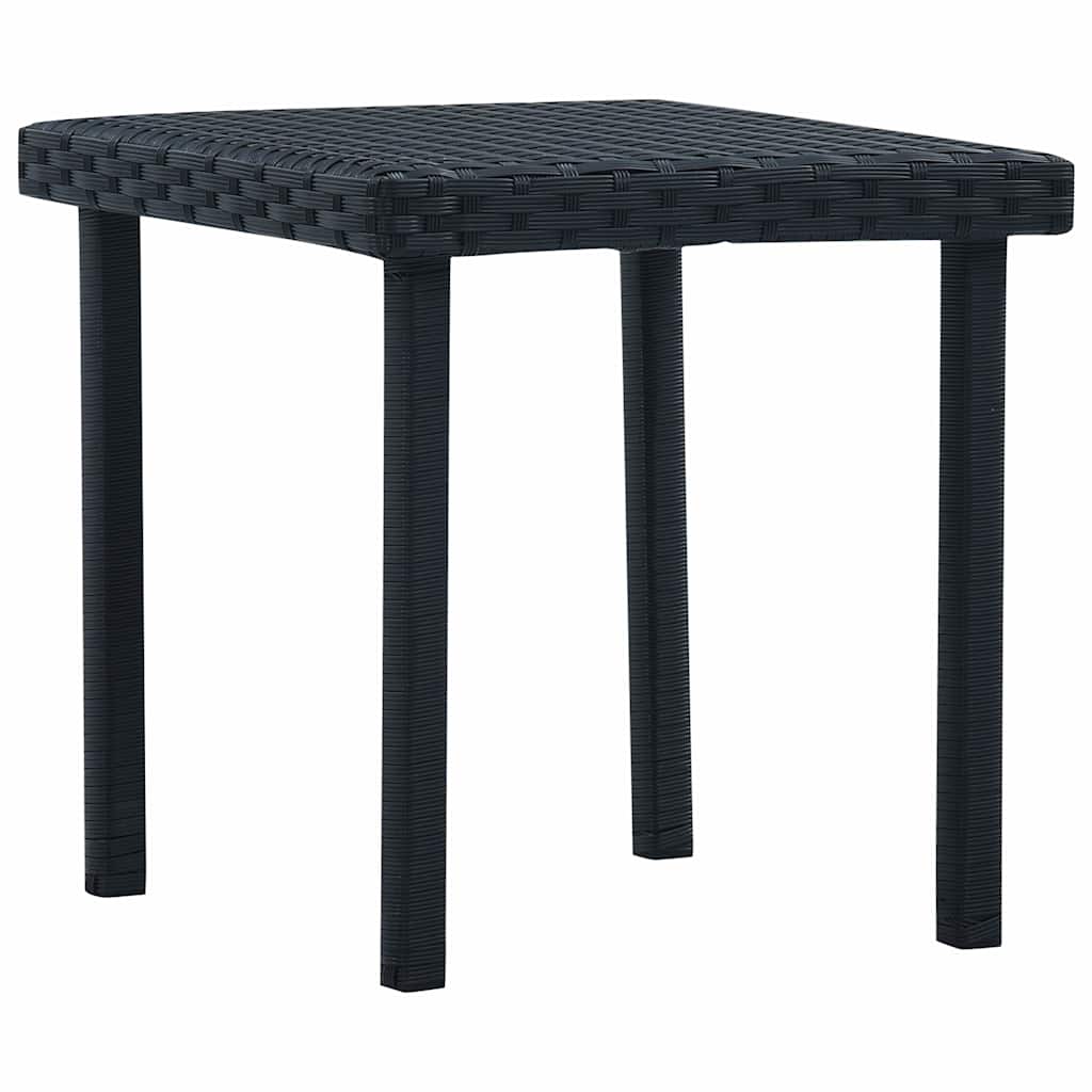 48561 vidaXL Garden Tea Table Black 40x40x40 cm Poly Rattan