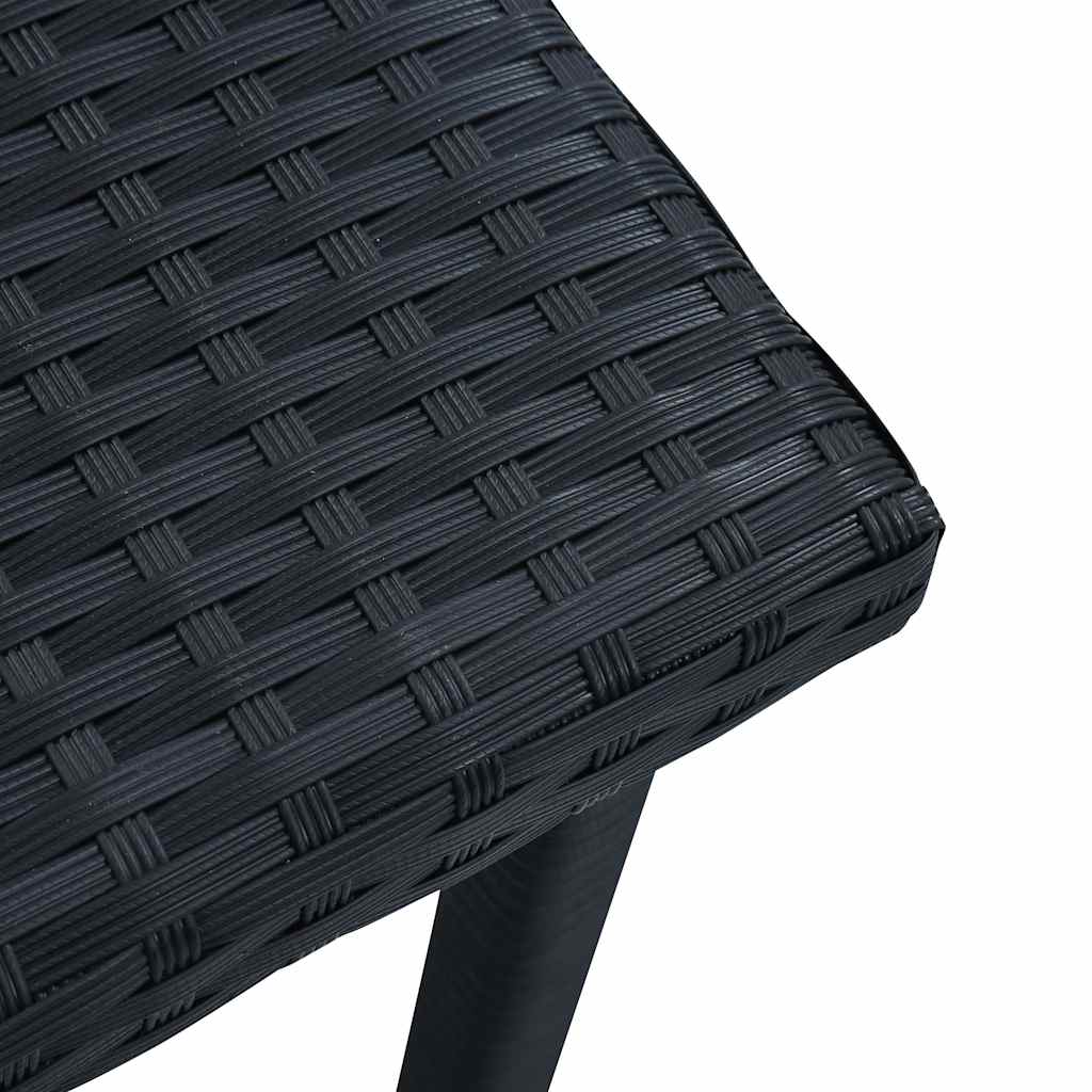 48561 vidaXL Garden Tea Table Black 40x40x40 cm Poly Rattan