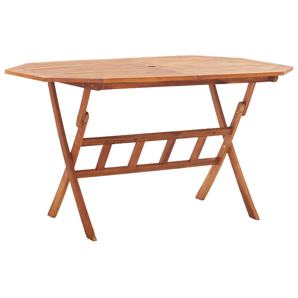 46657 vidaXL Folding Garden Table 135x85x75 cm Solid Acacia Wood