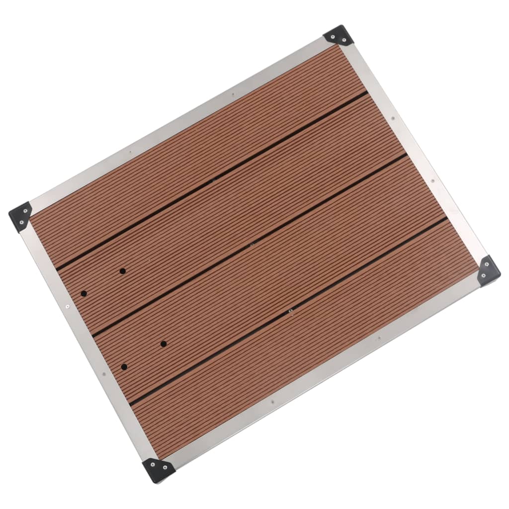 vidaXL Outdoor Shower Tray WPC Stainless Steel 80x62 cm Brown