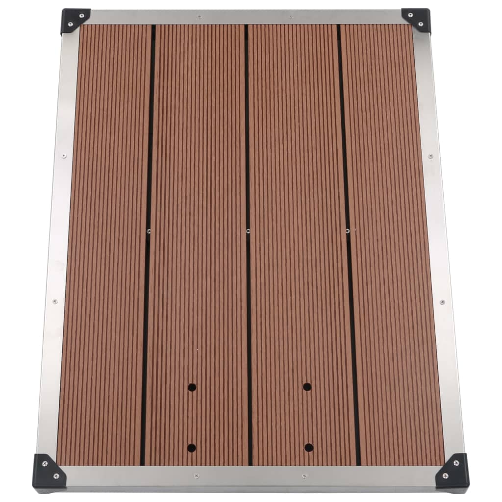 vidaXL Outdoor Shower Tray WPC Stainless Steel 80x62 cm Brown