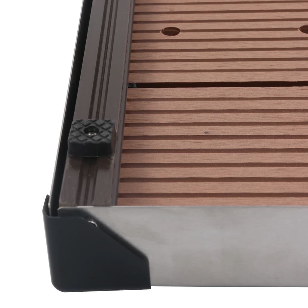 vidaXL Outdoor Shower Tray WPC Stainless Steel 80x62 cm Brown