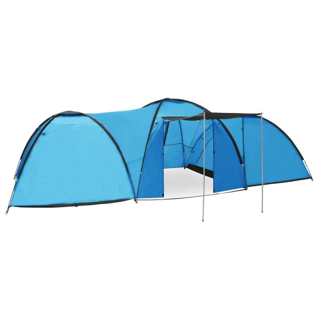 Tente de camping Igloo 650x240x190 cm 8 personnes Bleu