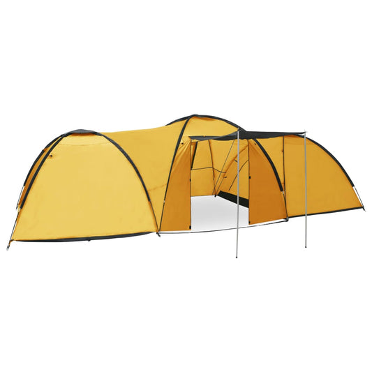 vidaXL Camping Igloo Tent 650x240x190 cm 8 Person Yellow