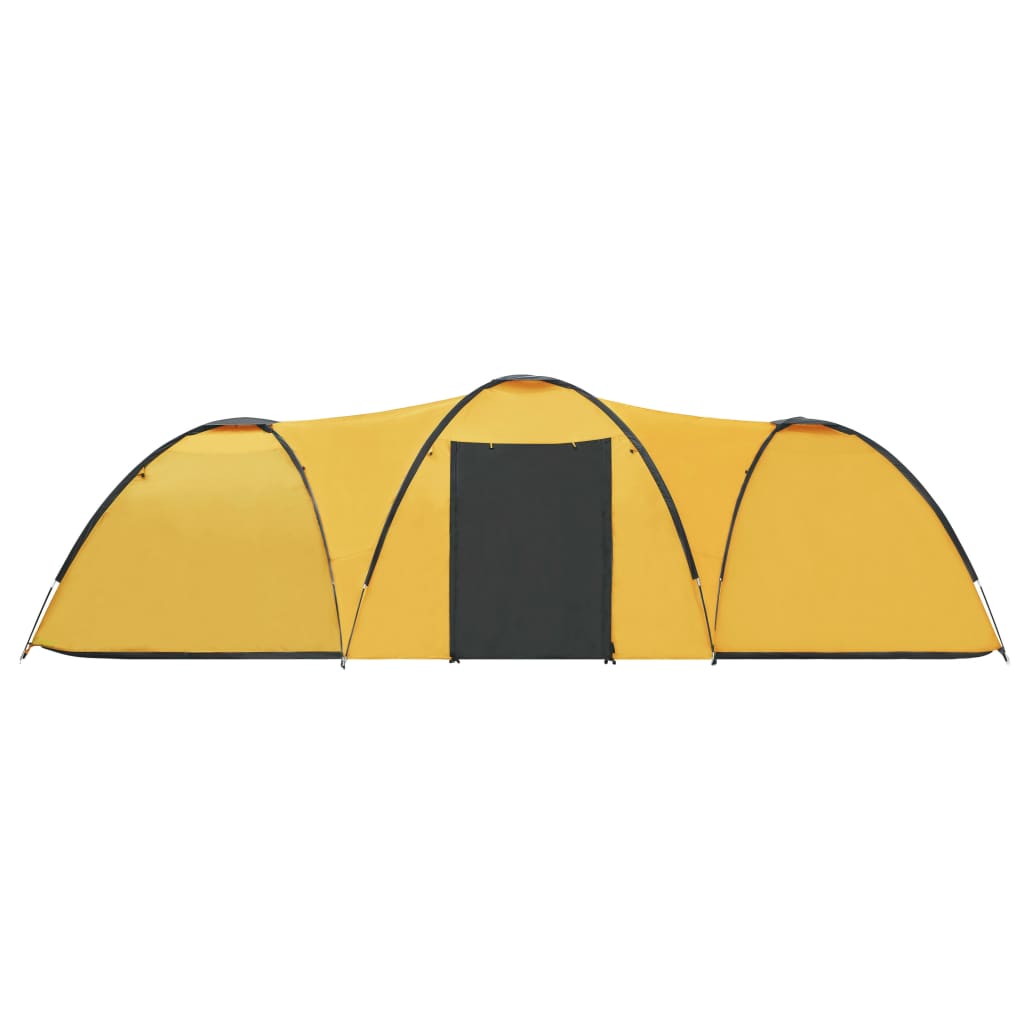 vidaXL Camping Igloo Tent 650x240x190 cm 8 Person Yellow