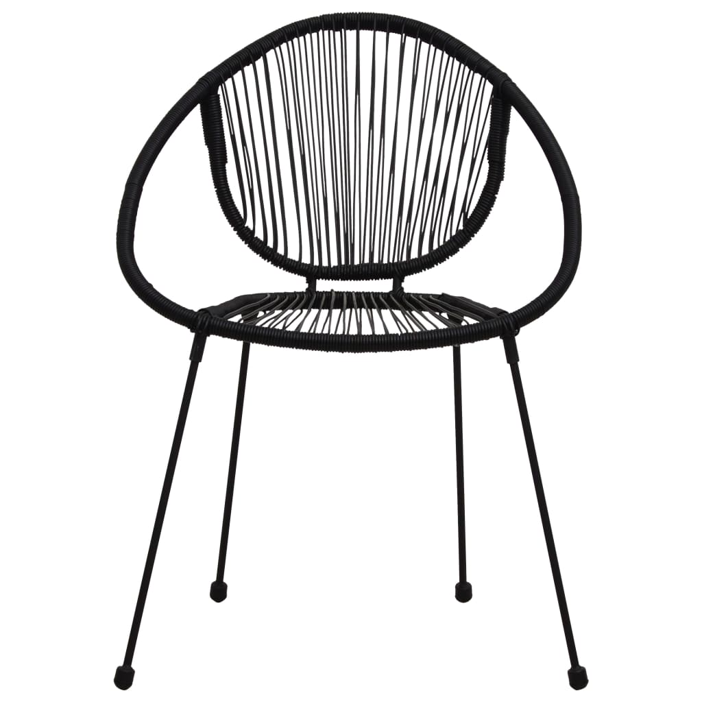 Garden Chair | Set of 2 | Black | PVC rattan, steel | Standard