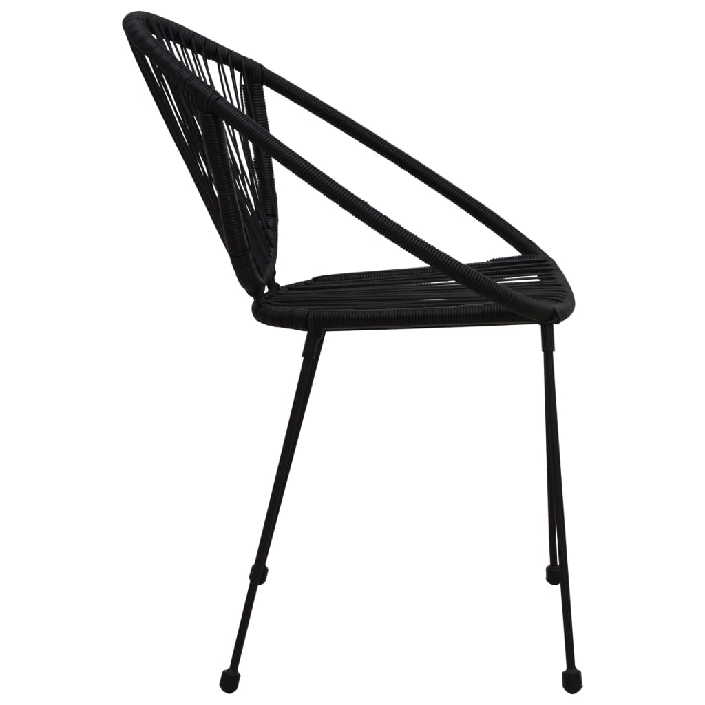 Garden Chair | Set of 2 | Black | PVC rattan, steel | Standard