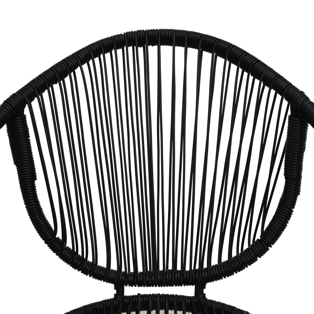 Garden Chair | Set of 2 | Black | PVC rattan, steel | Standard