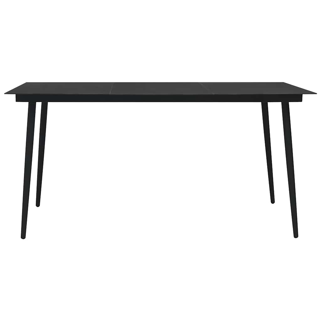 Dining Set | Black | Cotton Rope, Powder-Coated Steel, Tempered Glass