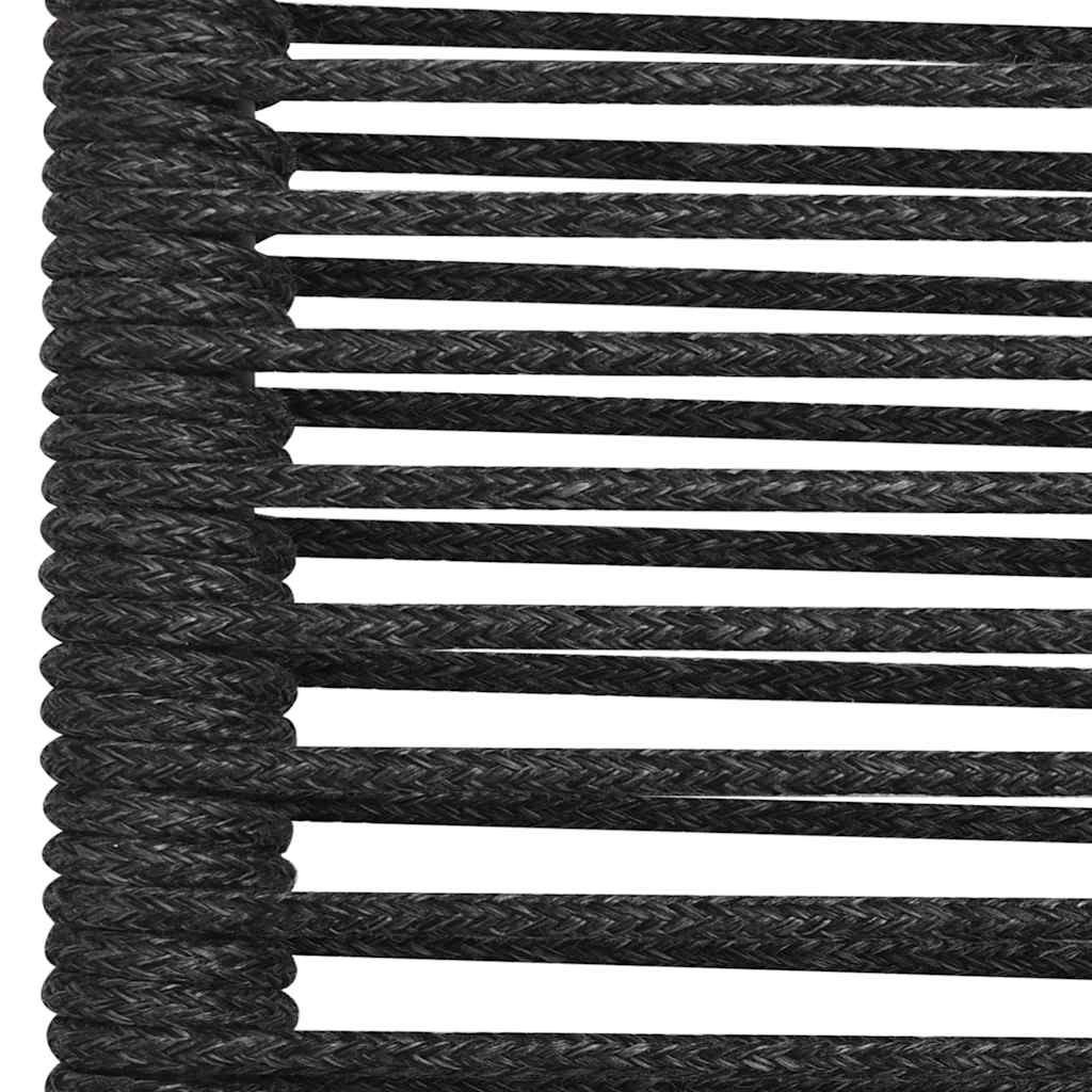 Dining Set | Black | Cotton Rope, Powder-Coated Steel, Tempered Glass