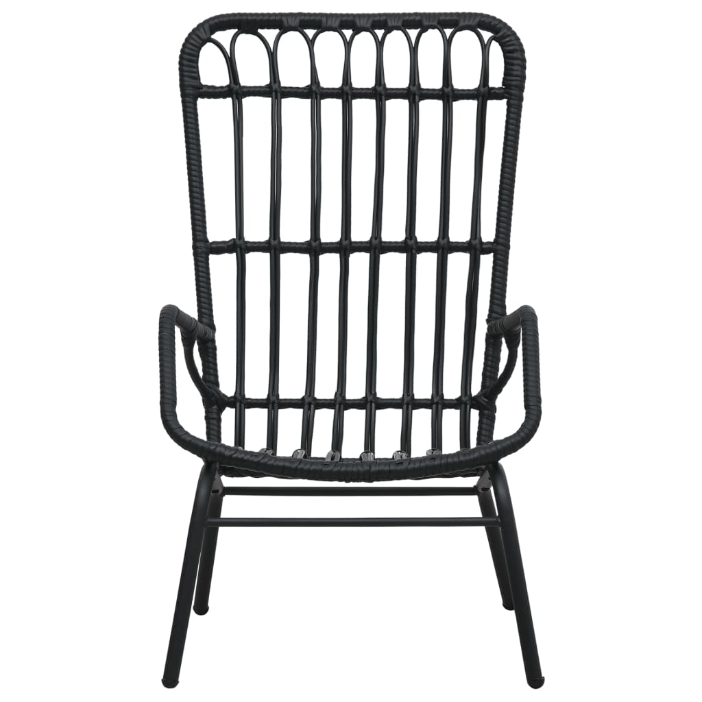 Garden Chair | Black | Poly Rattan, Powder-Coated Steel | Medium