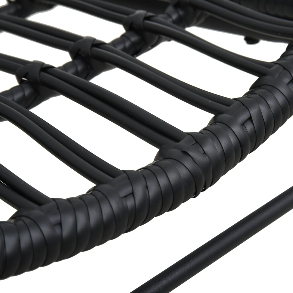 Garden Chair | Black | Poly Rattan, Powder-Coated Steel | Medium