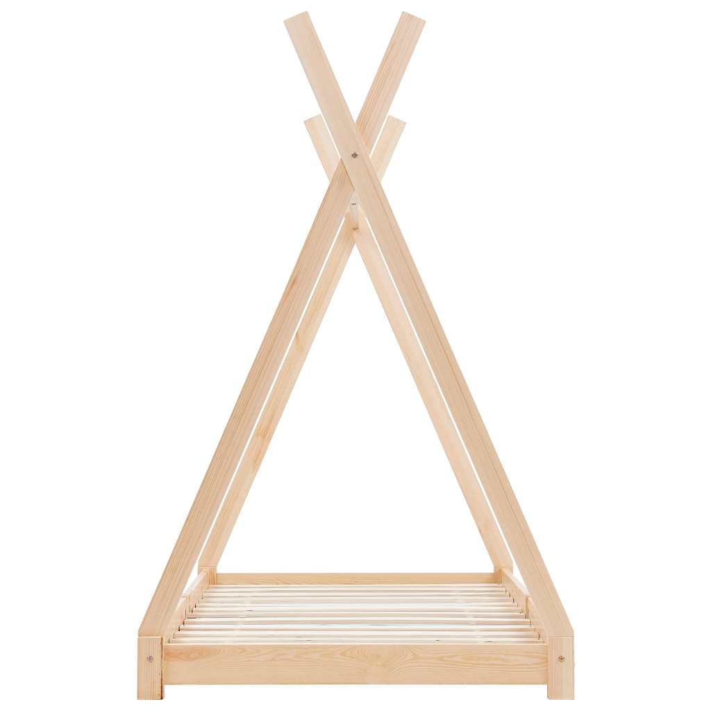 Kids Bed Frame Solid Pine Wood 90x200 cm