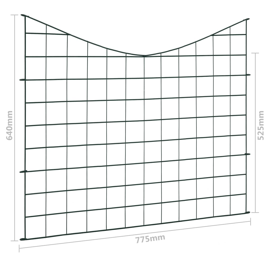 vidaXL Lower Arch Garden Fence Set 77.5x64 cm Green