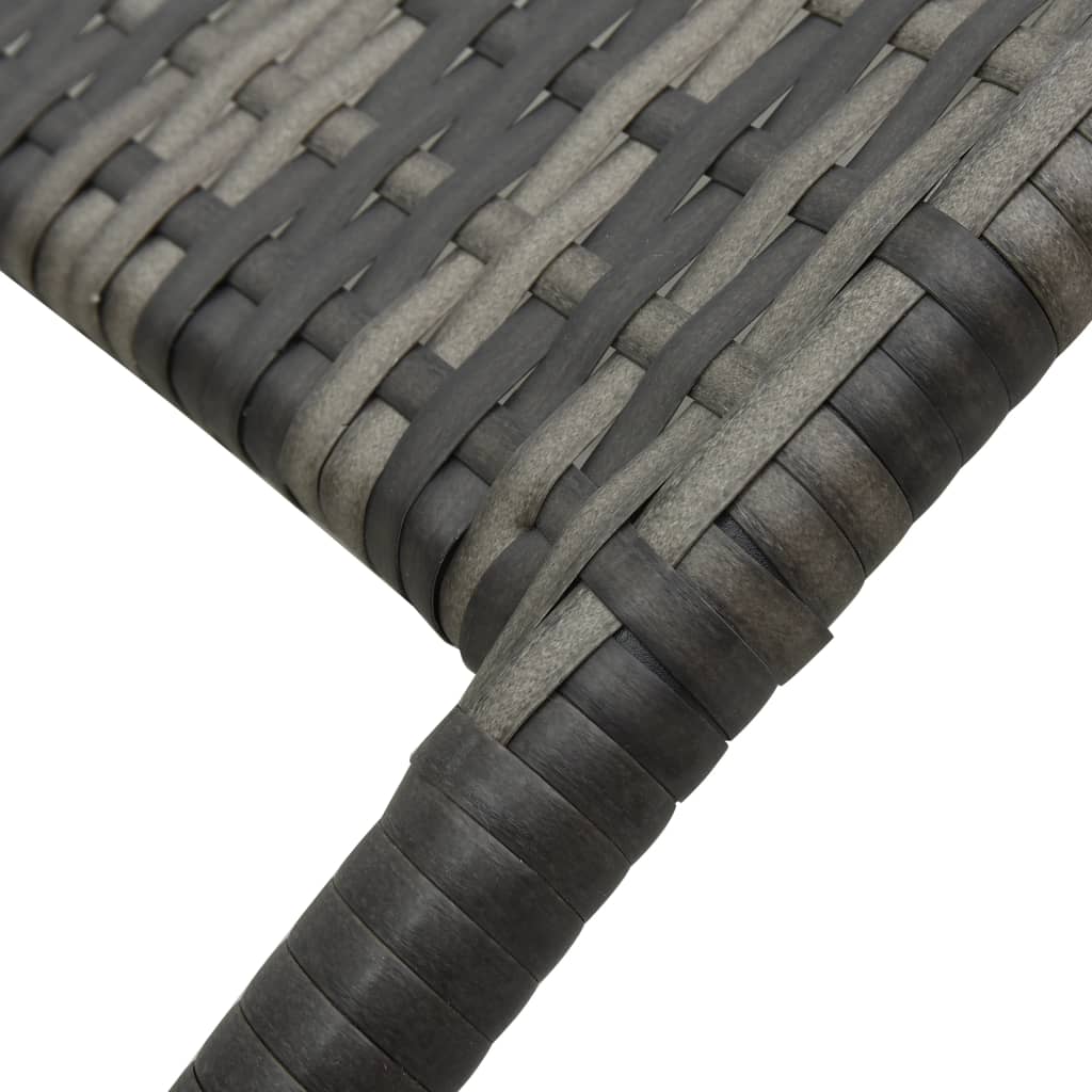 Sunlounger | Grey | Made of PE rattan and powder-coated steel