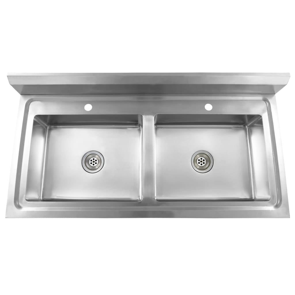 vidaXL Kitchen Sink Double Basin Stainless Steel