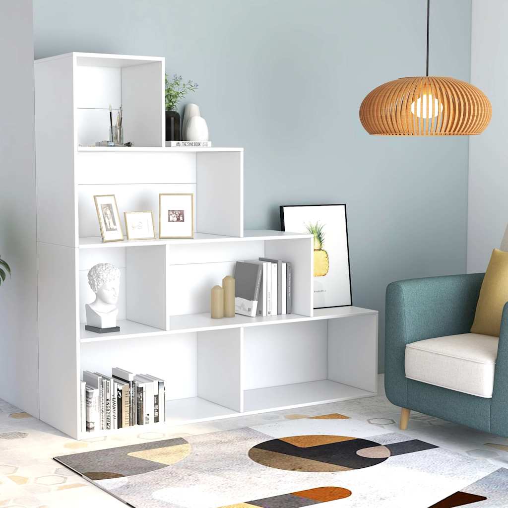 800657 vidaXL Book Cabinet/Room Divider White 155x24x160 cm Engineered Wood