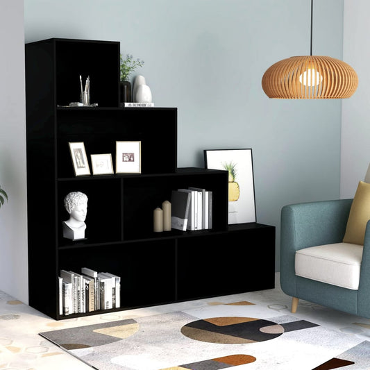 Book Cabinet | Black | Engineered Wood | Book Cabinet | Rectangular