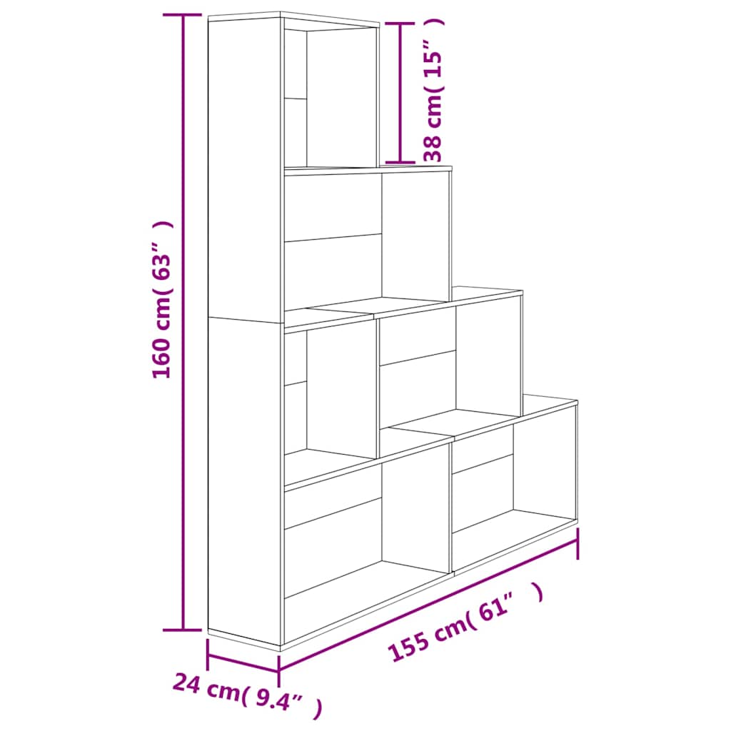Book Cabinet/Room Divider Sonoma Oak 155x24x160 cm