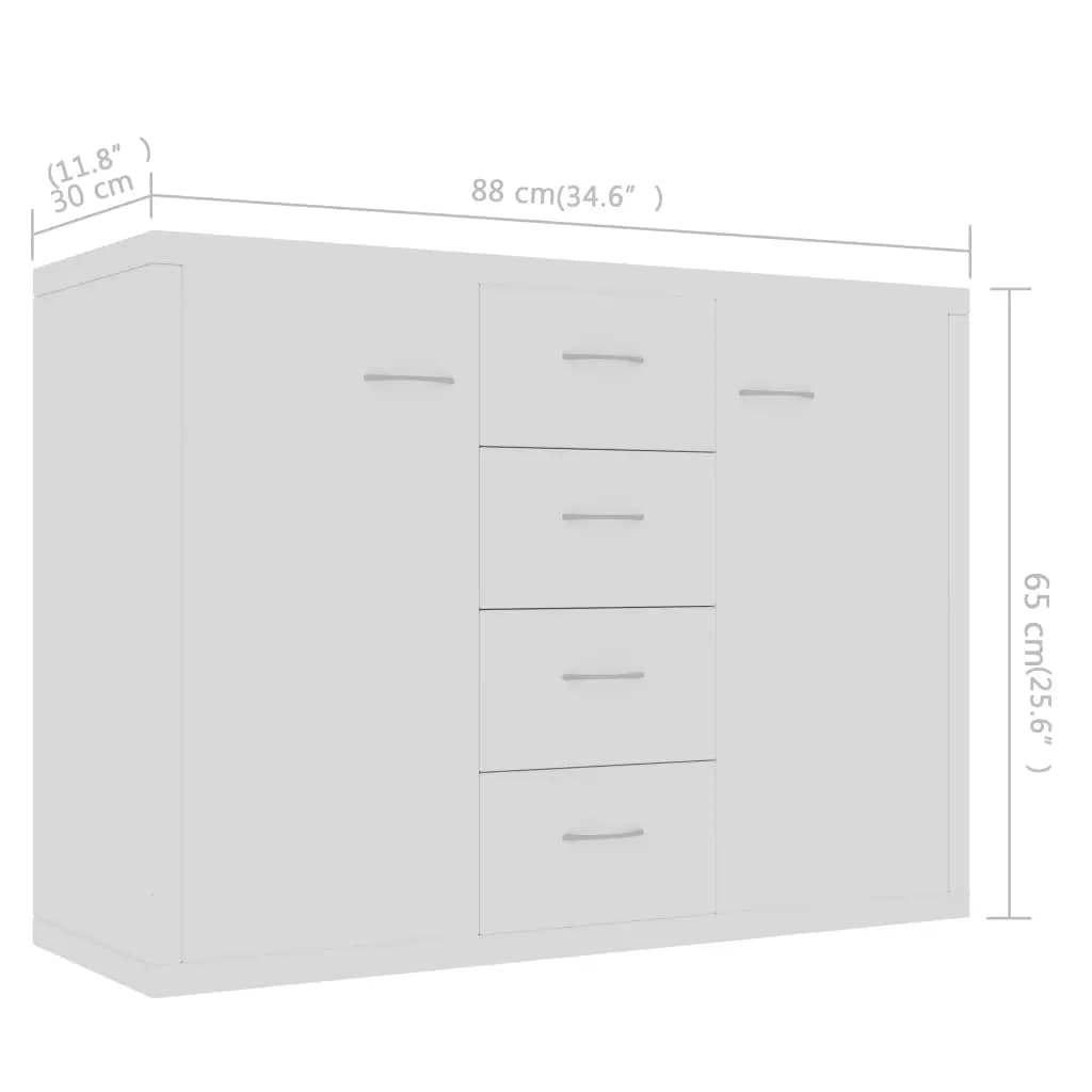 vidaXL Sideboard White 88x30x65 cm Engineered Wood