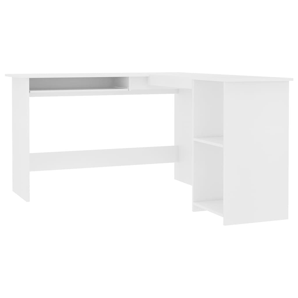 vidaXL L-Shaped Corner Desk White 120x140x75 cm Engineered Wood