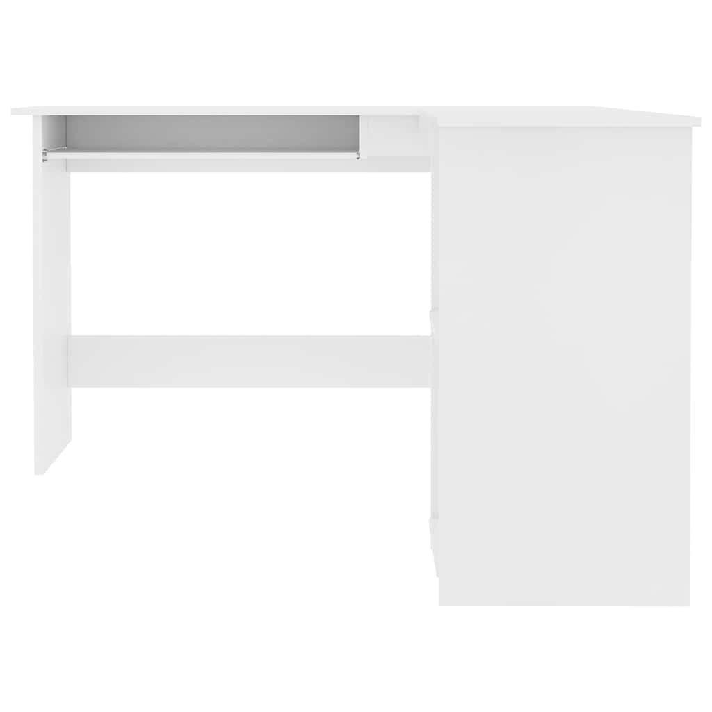 800747 vidaXL L-Shaped Corner Desk White 120x140x75 cm Engineered Wood