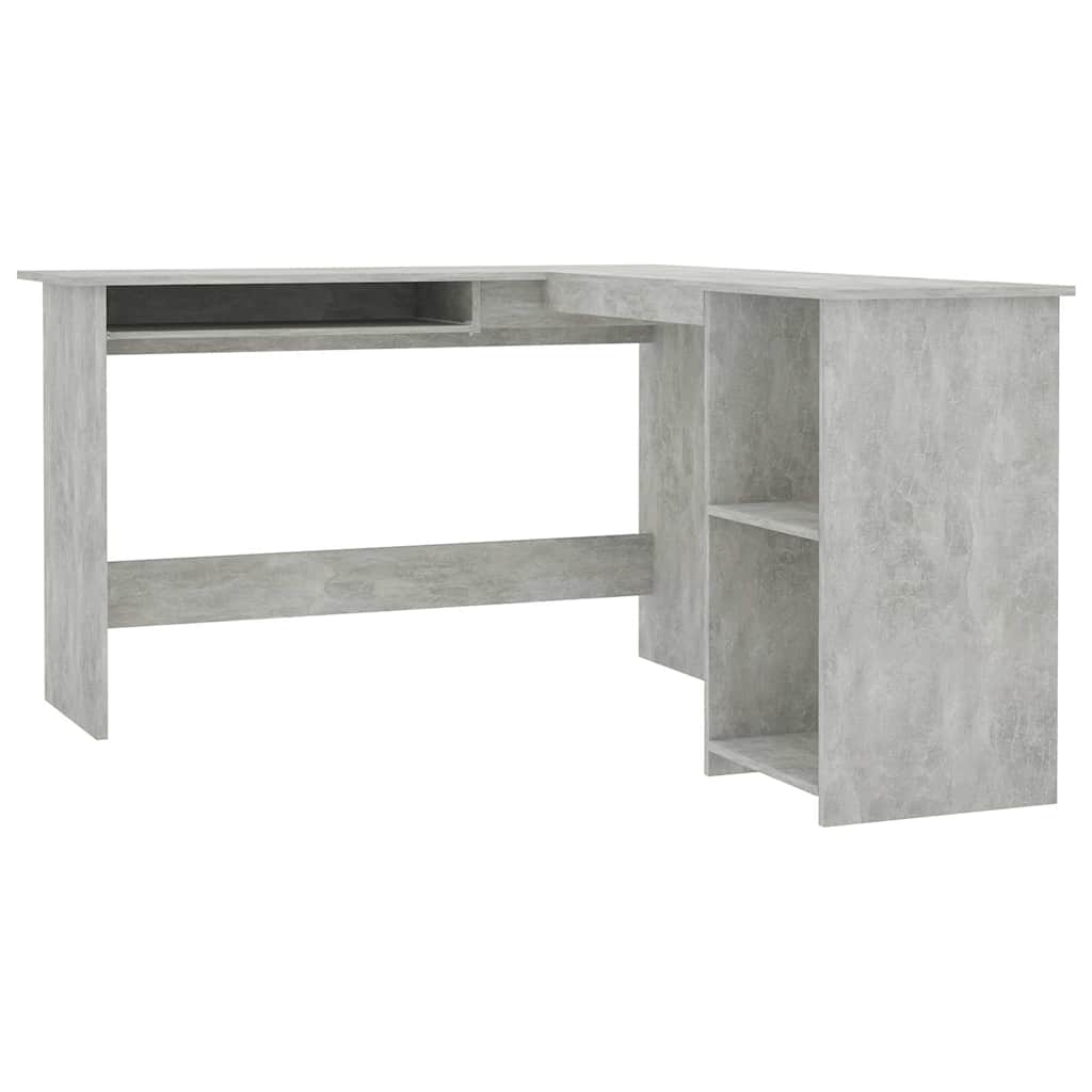 L-Shaped Corner Desk Concrete Grey 120x140x75cm Engineered Wood