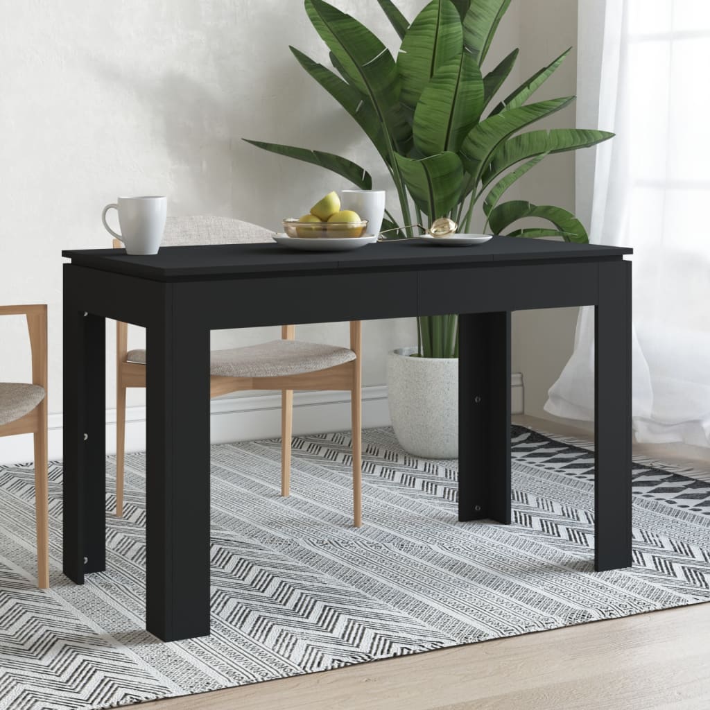 vidaXL Dining Table Black 120x60x76 cm Engineered Wood