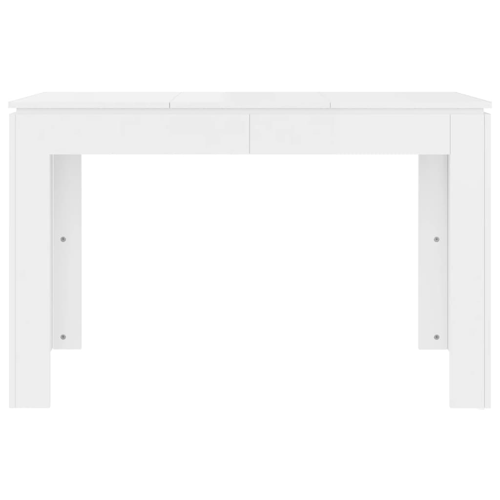 Table à manger en bois d'ingénierie blanc brillant 120x60x76 cm