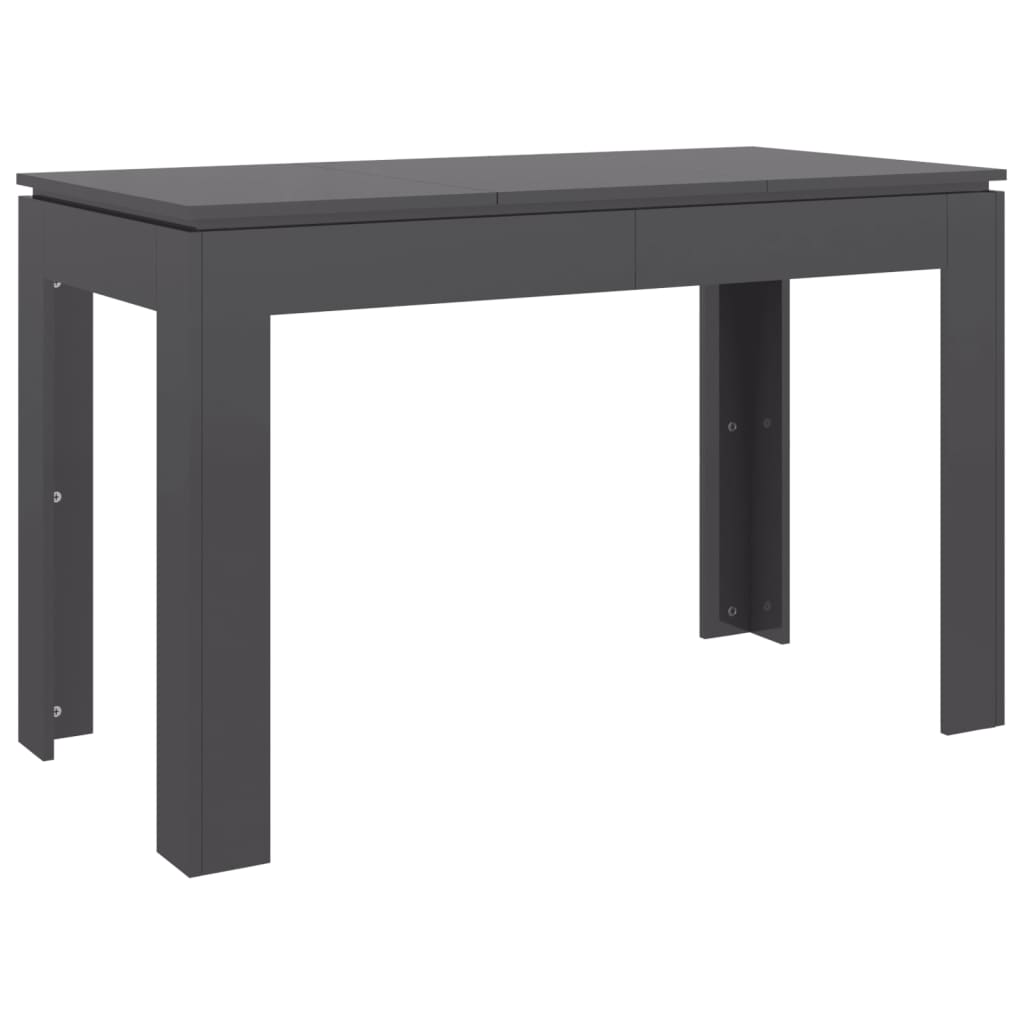 vidaXL Dining Table High Gloss Grey 120x60x76 cm Engineered Wood