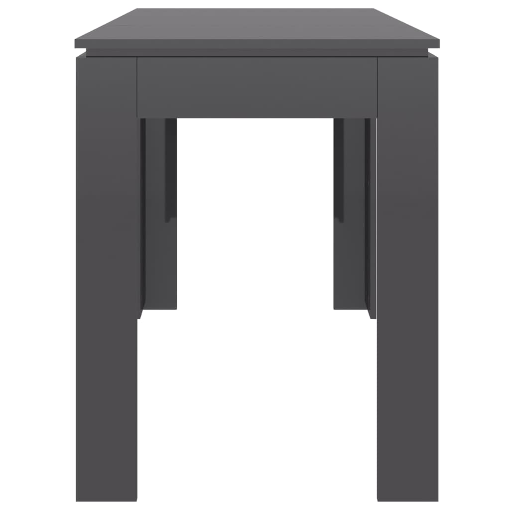 vidaXL Dining Table High Gloss Grey 120x60x76 cm Engineered Wood