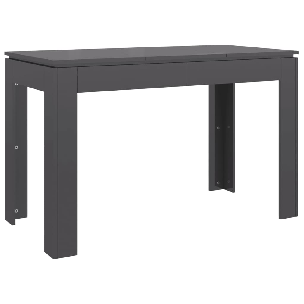 vidaXL Dining Table High Gloss Grey 120x60x76 cm Engineered Wood