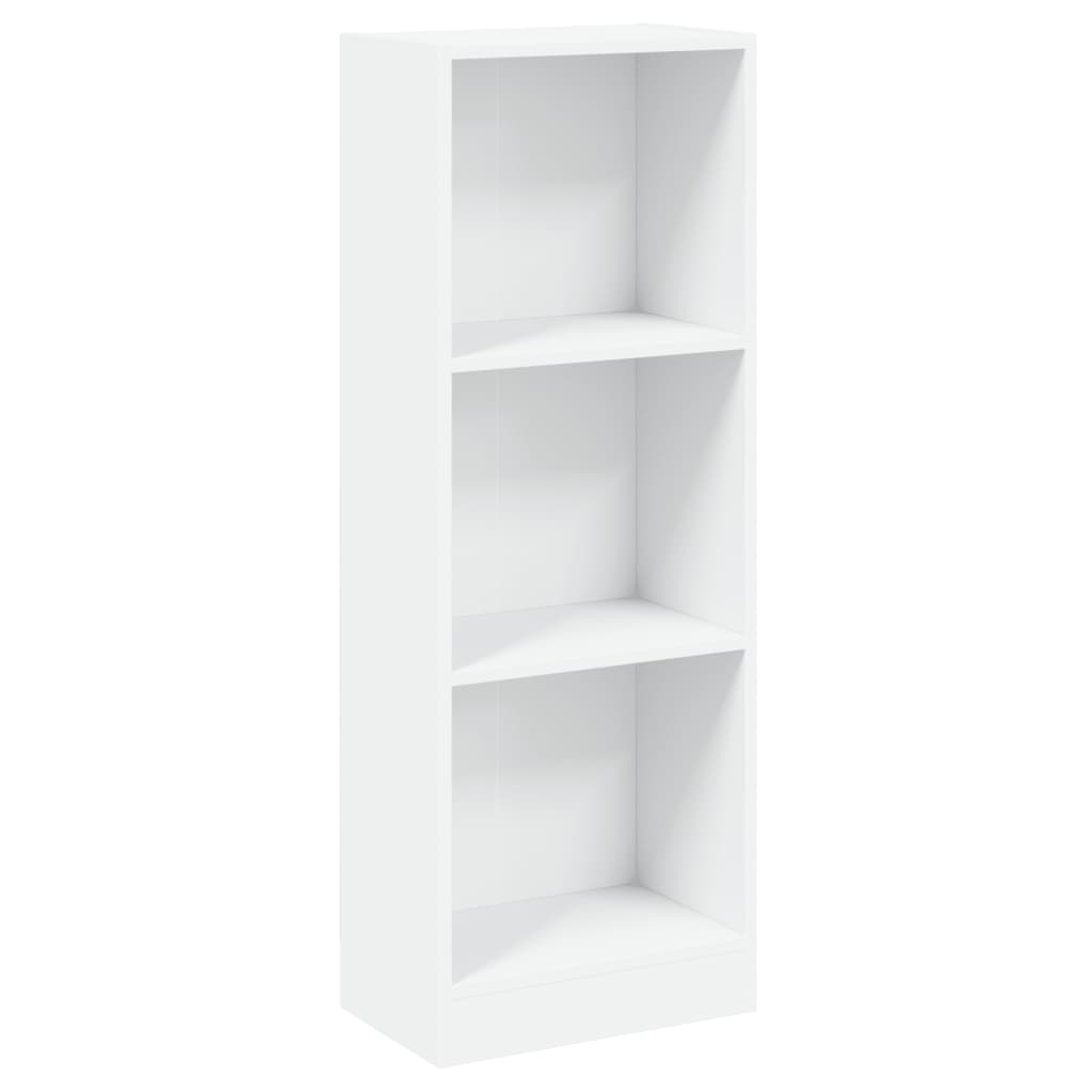 3-Tier Boekenkast Wit 40x24x108 cm Gebouwd Hout