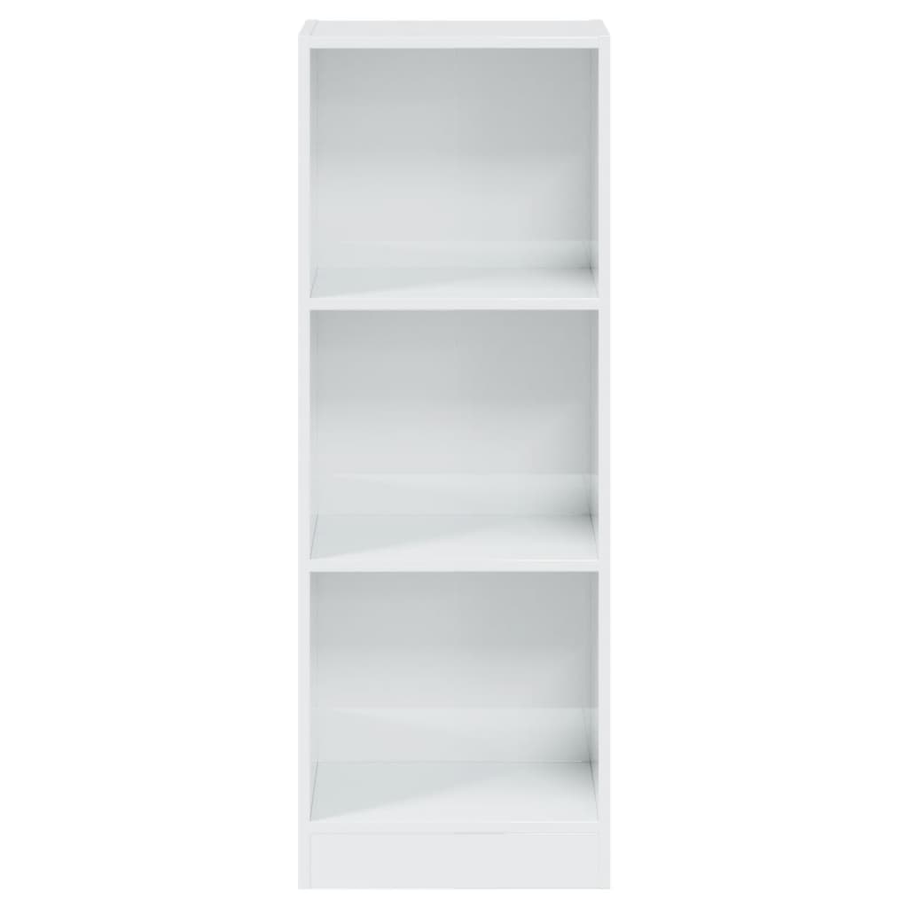 3-Tier Boekenkast Hoogglans Wit 40x24x108 cm Engineered Wood