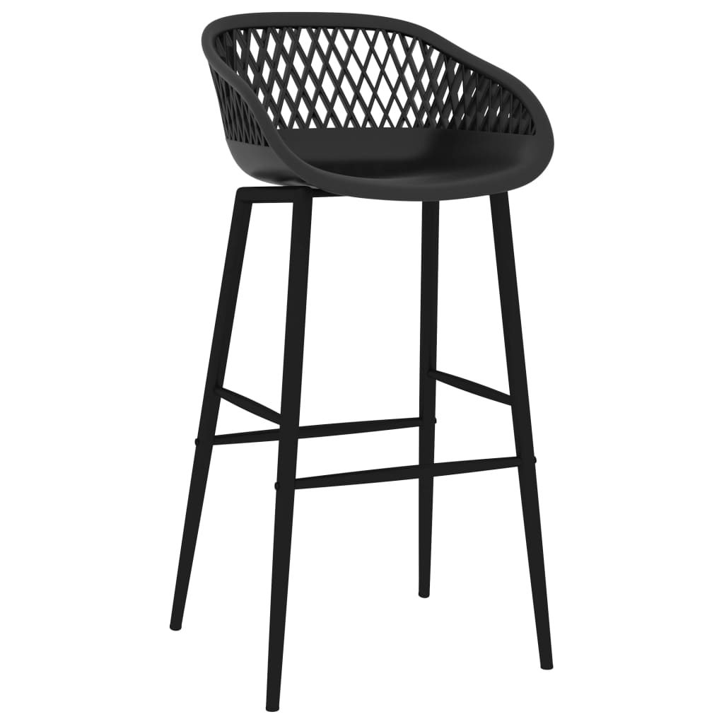 vidaXL Bar Chairs 2 pcs Black