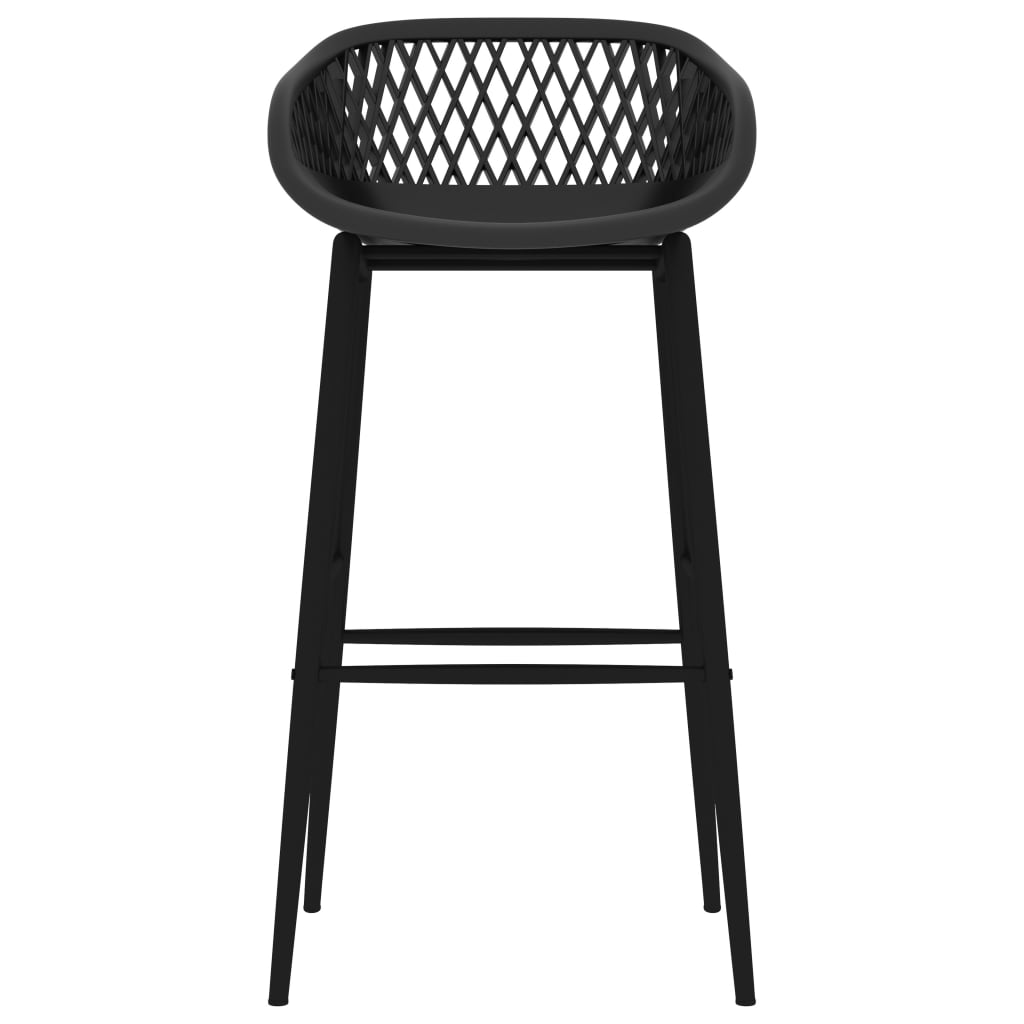 vidaXL Bar Chairs 2 pcs Black