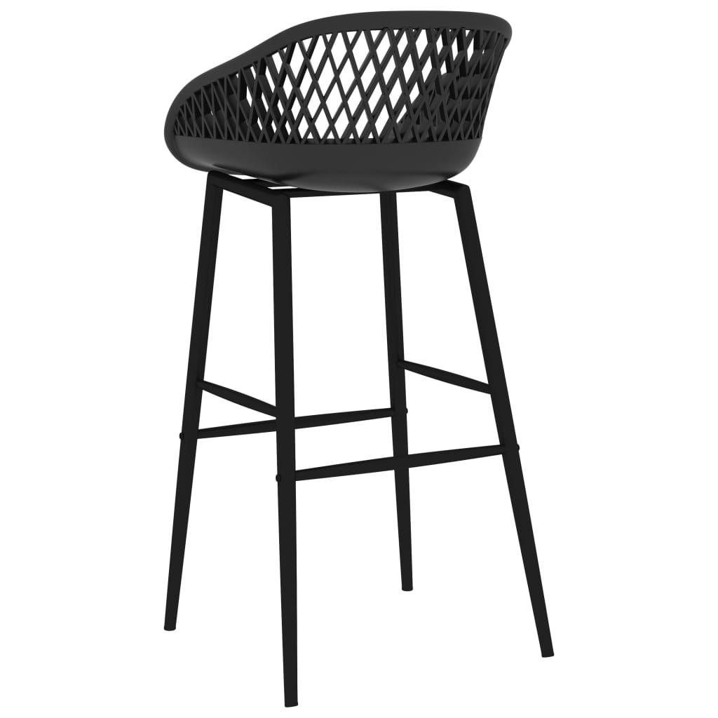 vidaXL Bar Chairs 2 pcs Black