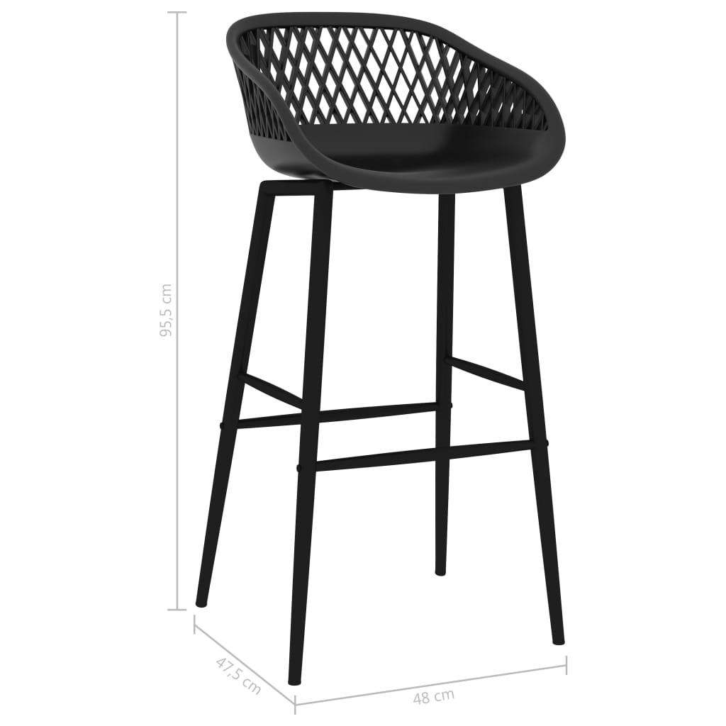 vidaXL Bar Chairs 2 pcs Black