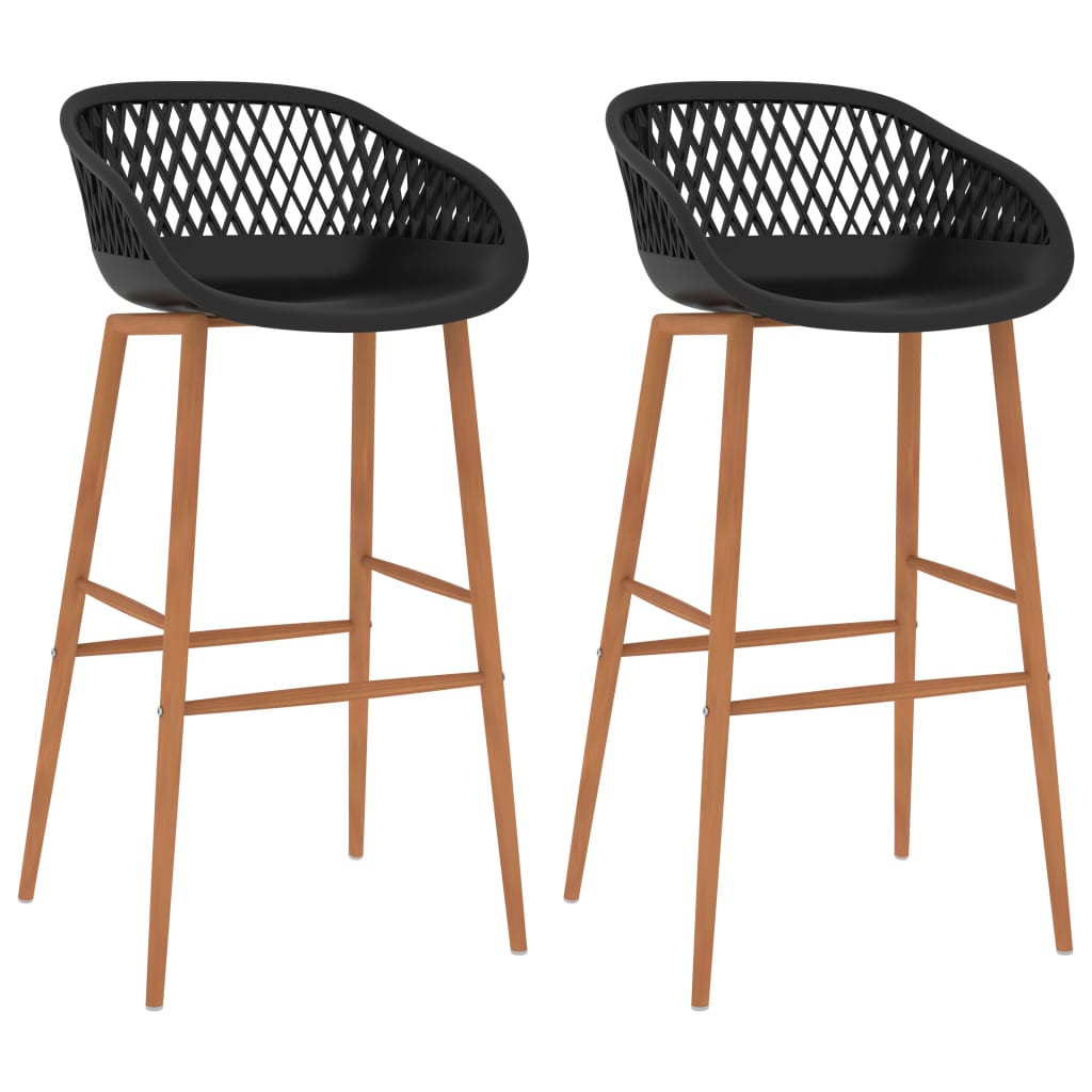 vidaXL Bar Chairs 2 pcs Black